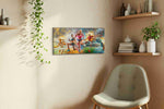 Dynamic Fusion of Motion sports canvas print styled in a living room