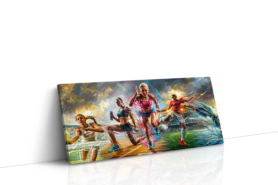 Dynamic Fusion of Motion sports canvas print gallery-wrapped landscape canvas studio shot