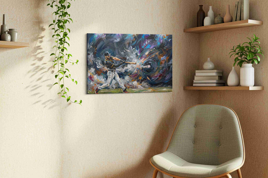 Eclipse of the Swing sports canvas print, displayed in a living room