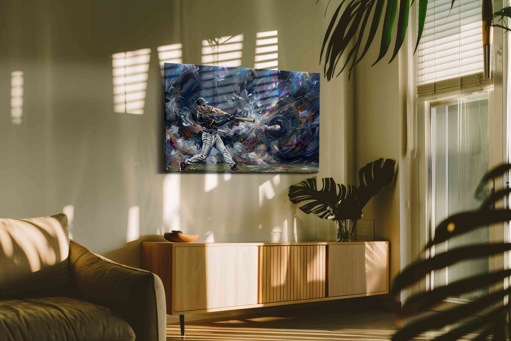 Eclipse of the Swing sports canvas print in a contemporary interior mockup