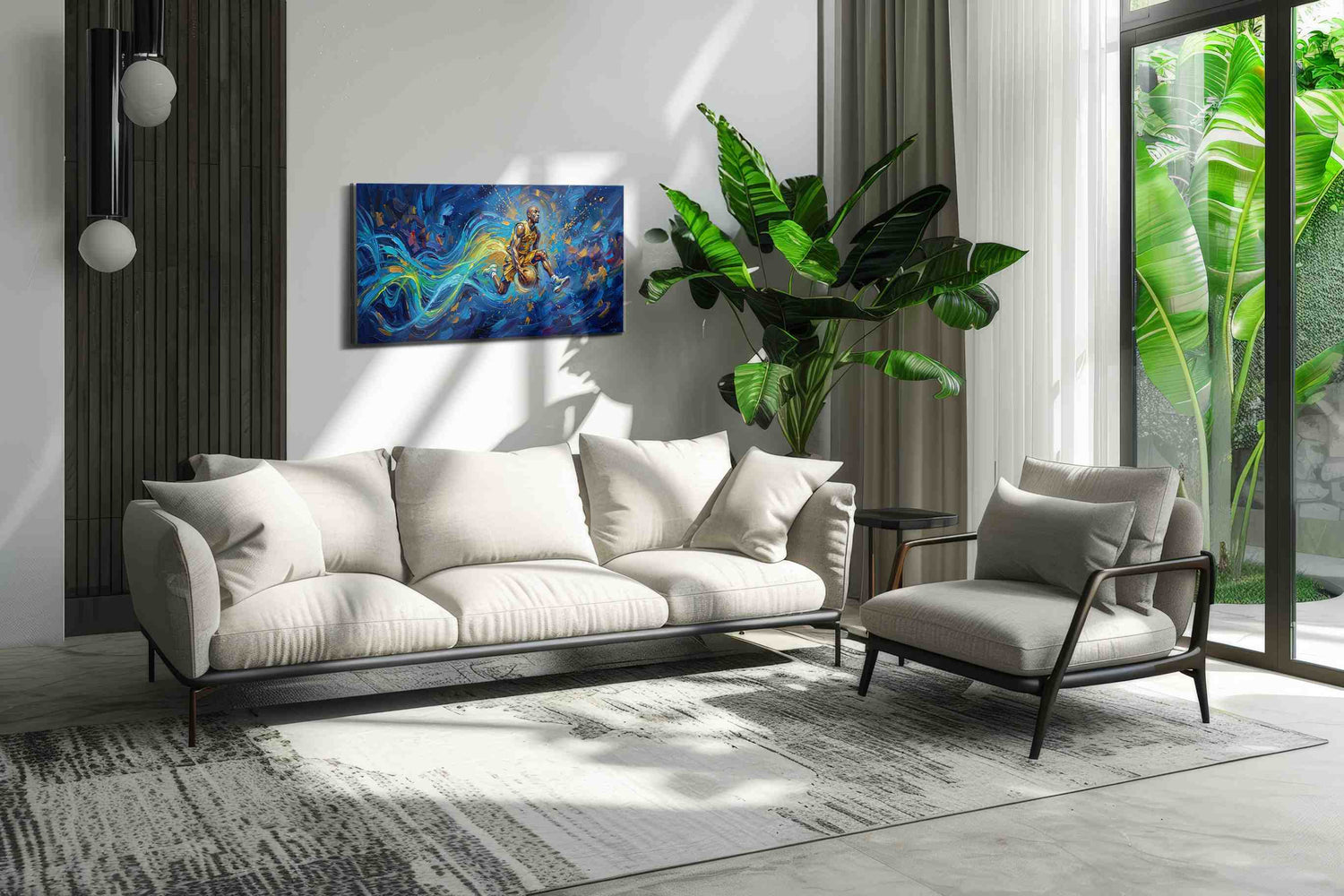 Ethereal Dunk in Motion – sports canvas wall art, gallery-wrapped, ready to hang