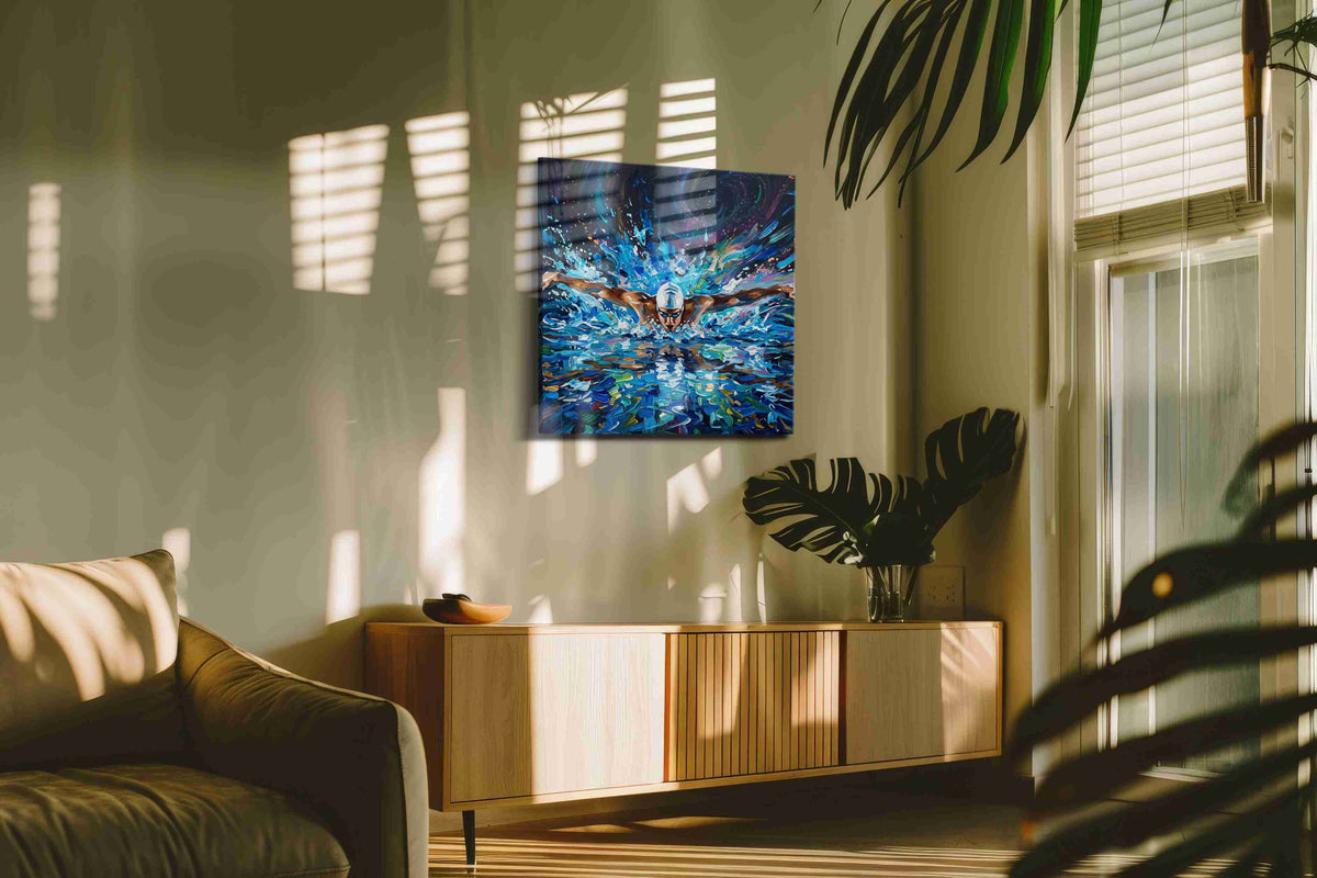 Ethereal Swim Symphony – sports canvas wall art, gallery-wrapped, ready to hang
