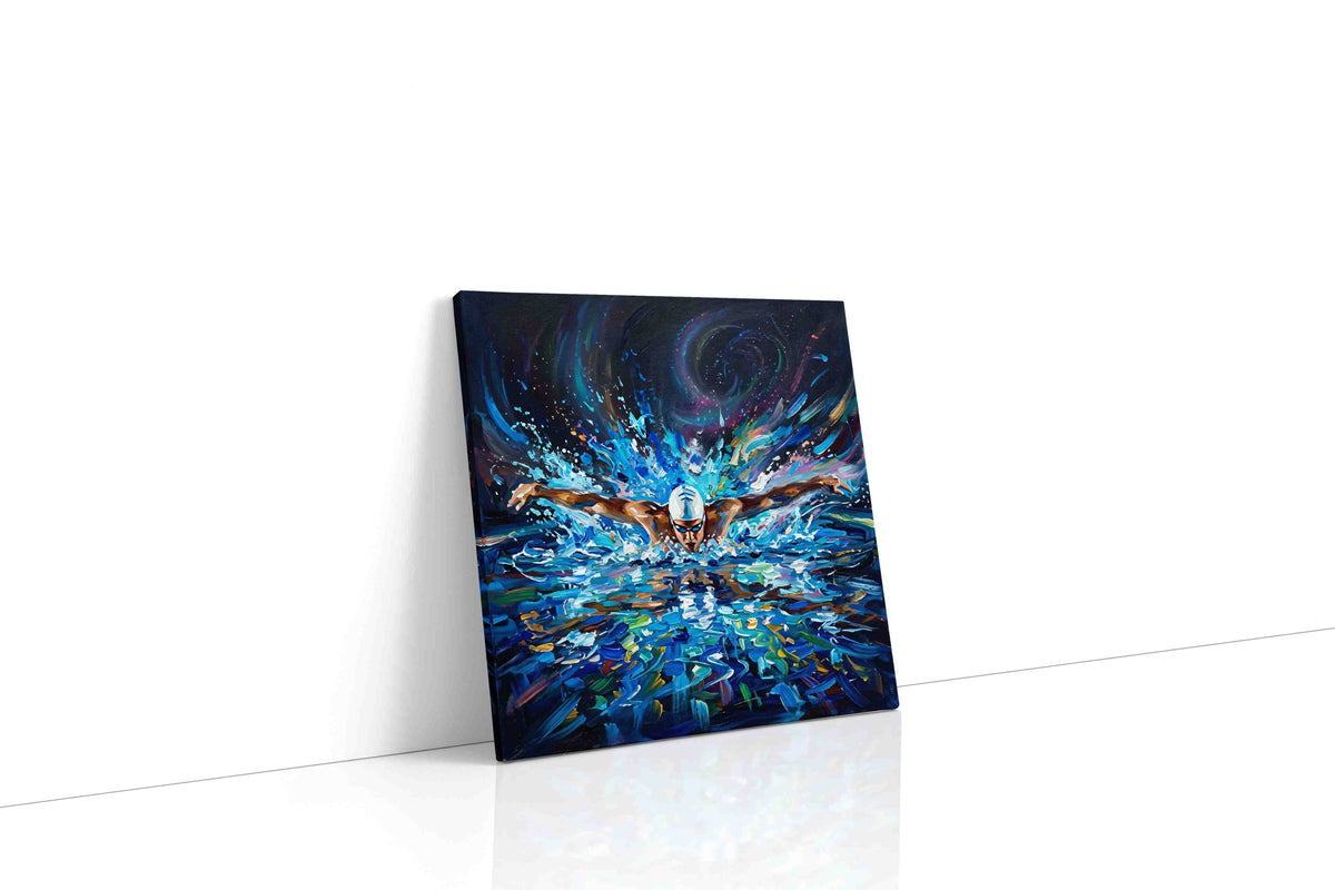 Ethereal Swim Symphony sports canvas print, gallery-wrapped, ready to hang