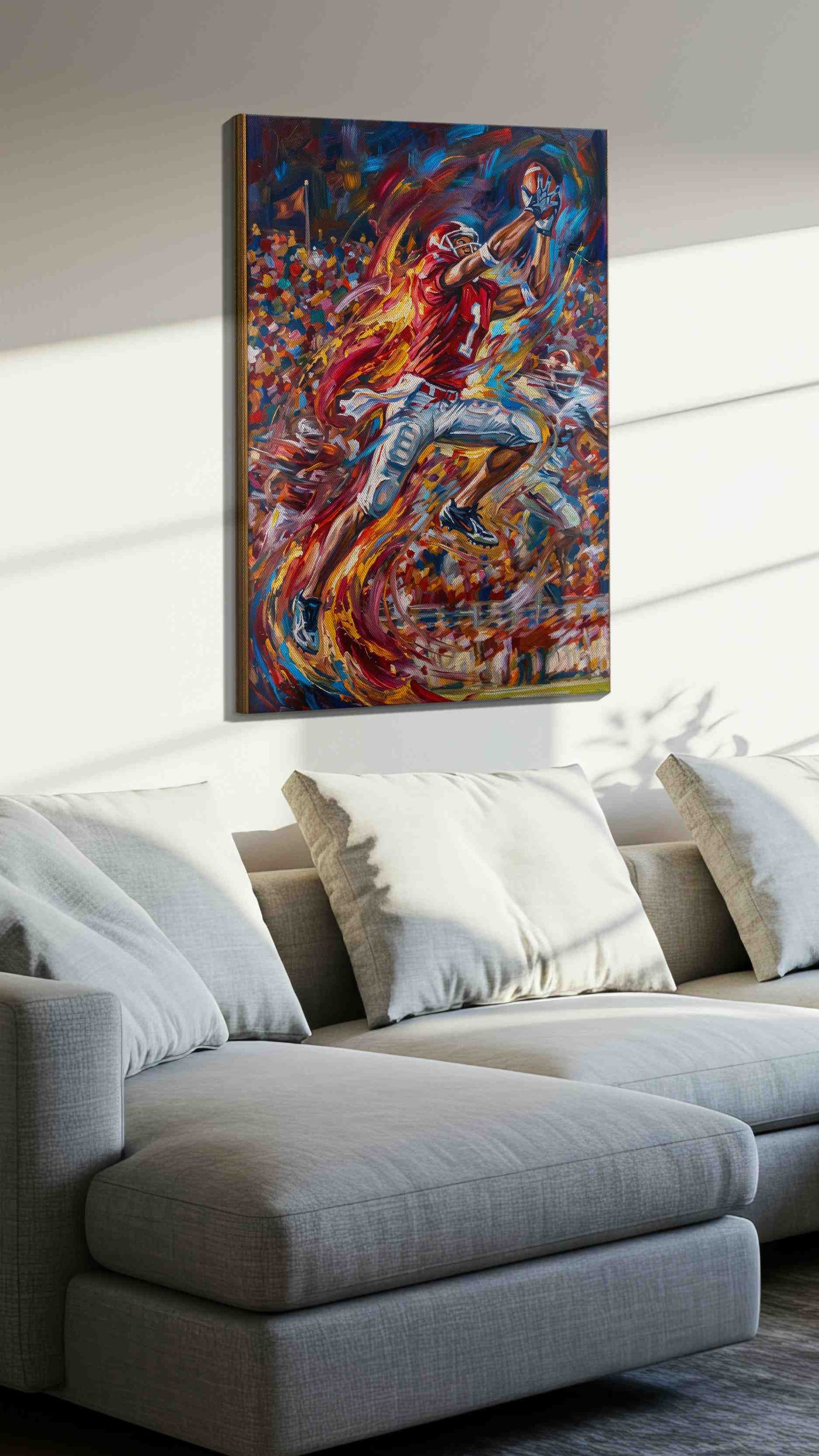 Ethereal Touchdown – sports canvas wall art, gallery-wrapped, ready to hang