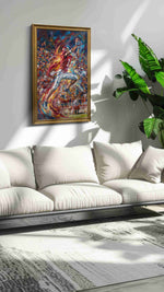 Ethereal Touchdown sports canvas print in a modern interior mockup