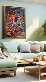 Ethereal Touchdown sports canvas print, hanging on wall