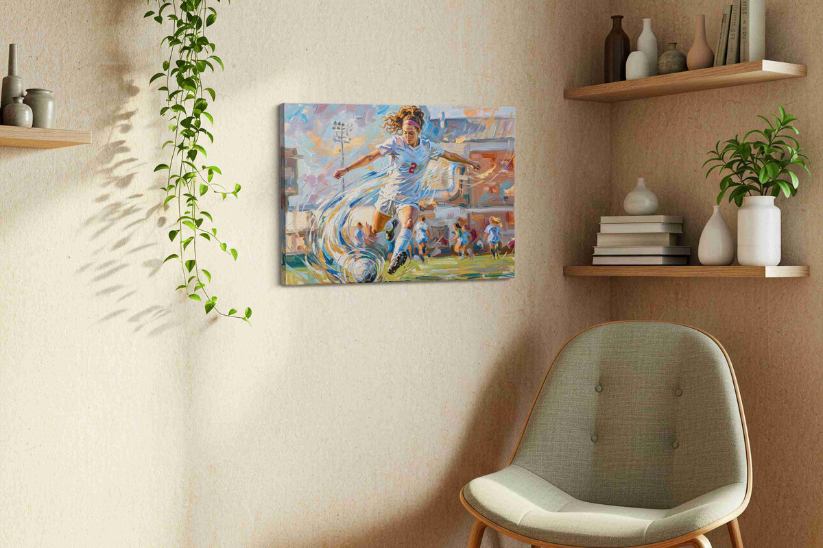 Euphony of Motion sports canvas print, displayed in a living room