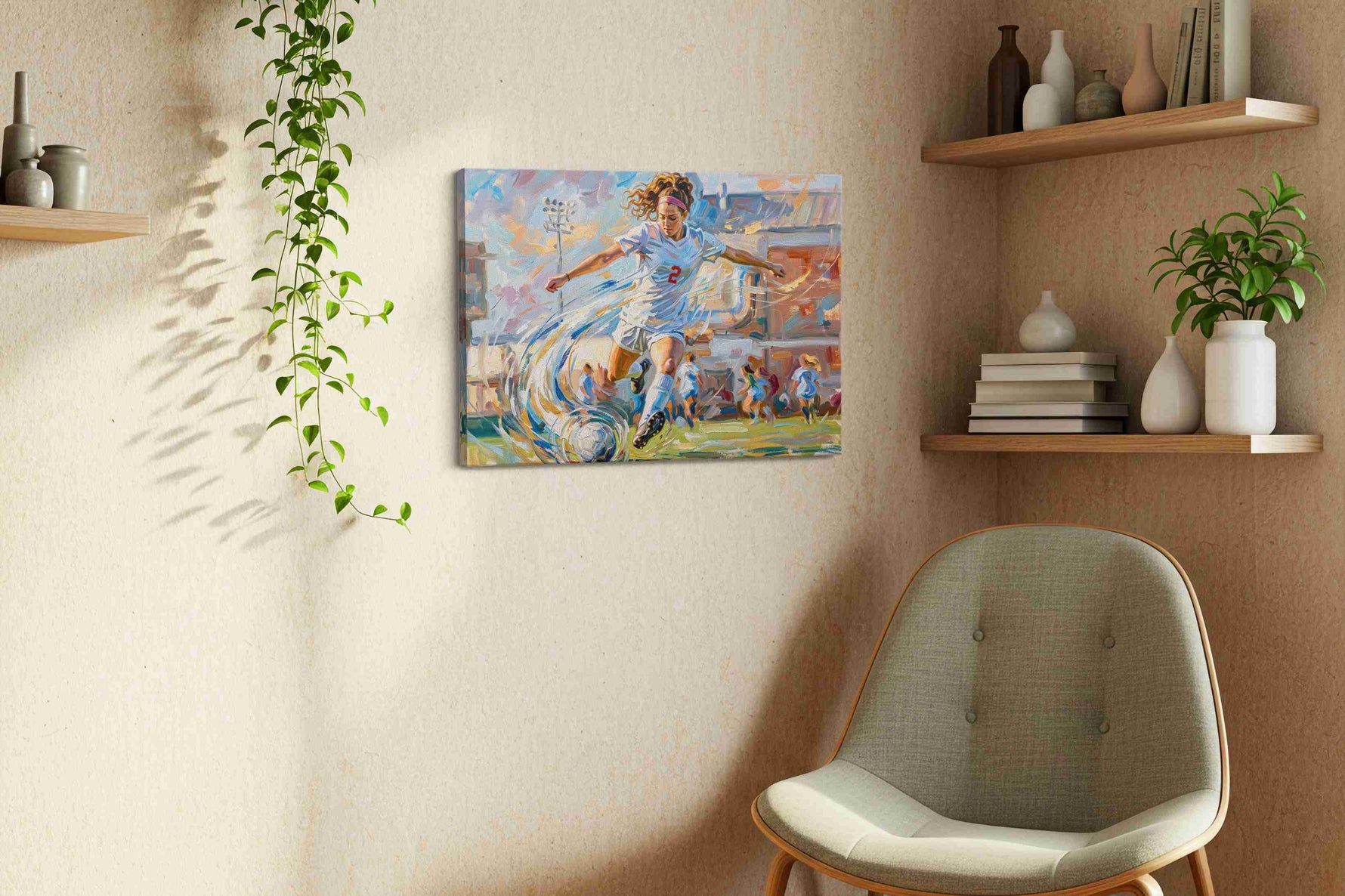 Euphony of Motion sports canvas print, displayed in a living room