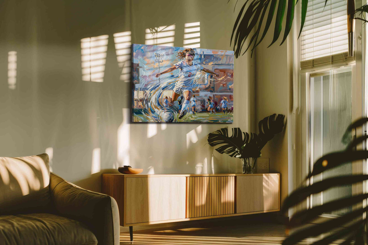 Euphony of Motion sports canvas print in a contemporary interior mockup