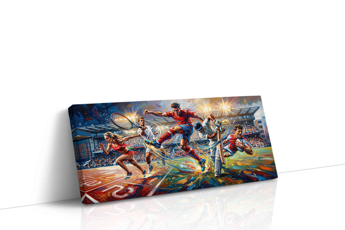 Euphoria of Athletic Legends sports canvas print gallery-wrapped landscape canvas studio shot