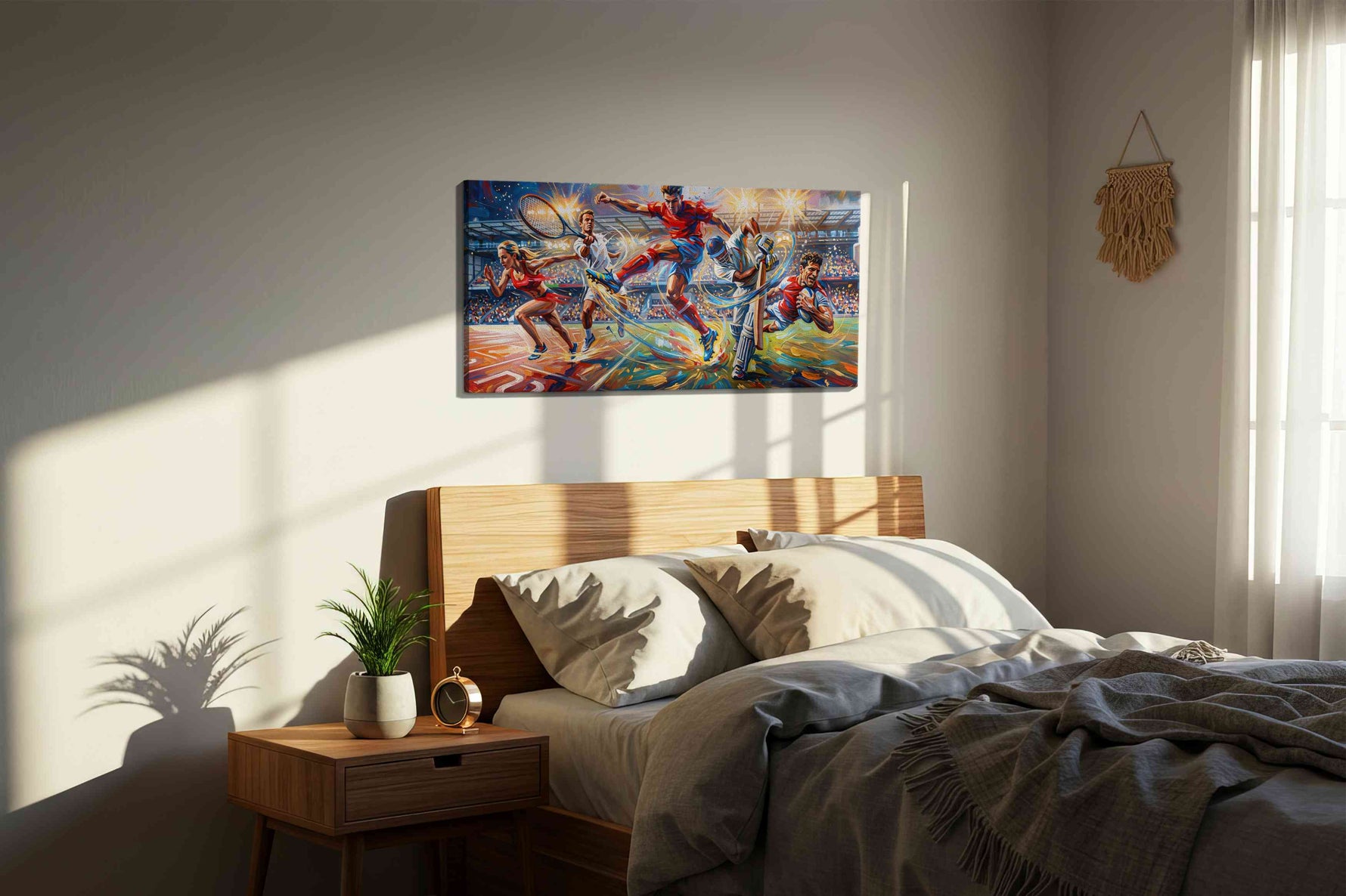 Euphoria of Athletic Legends sports canvas print, displayed in a bedroom