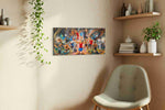 Euphoria of Champions sports canvas print styled in a living room