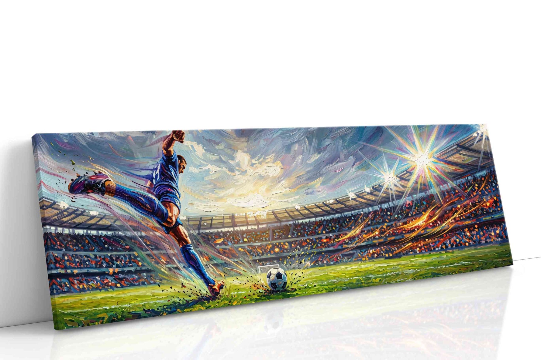 Euphoria of the Winning Goal sports canvas print gallery-wrapped landscape canvas studio shot