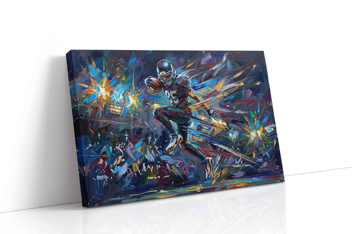 Kaleidoscope Gridiron sports canvas print gallery-wrapped landscape canvas studio shot