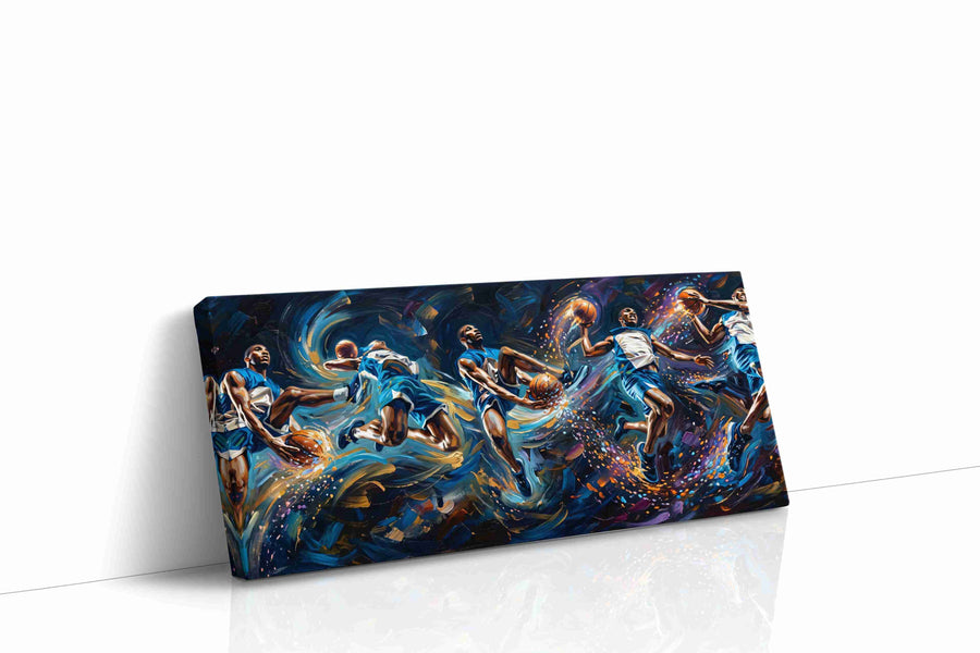 Kinetic Slam Dunk Symphony sports canvas print gallery-wrapped landscape canvas studio shot