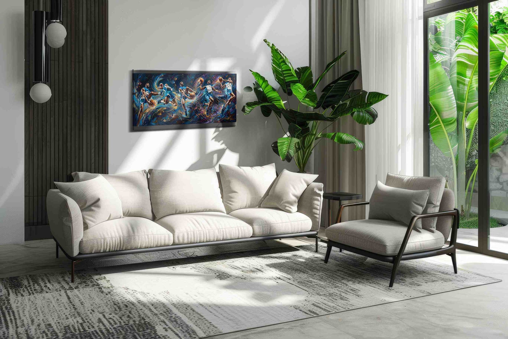 Kinetic Slam Dunk Symphony sports canvas print, on wall, lifestyle preview
