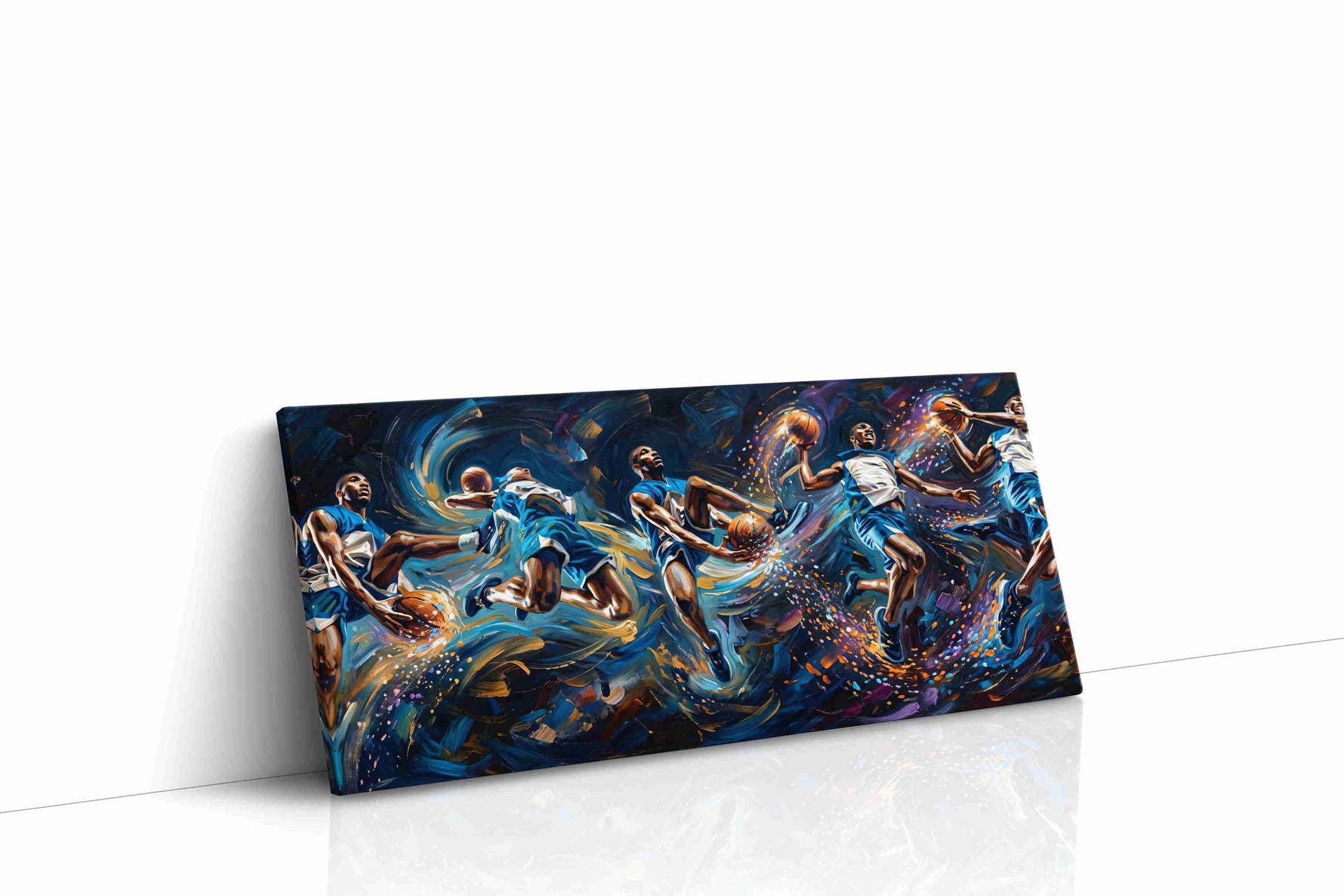 Kinetic Slam Dunk Symphony sports canvas print, gallery-wrapped, ready to hang