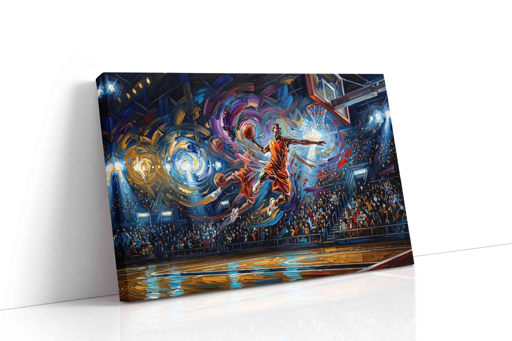Luminescent Slam Dunk Symphony sports canvas print gallery-wrapped landscape canvas studio shot