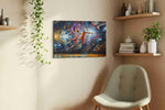 Luminescent Slam Dunk Symphony – sports canvas wall art, gallery-wrapped, ready to hang