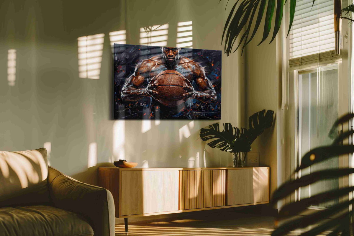 Power on the Court sports canvas print, on wall, lifestyle preview