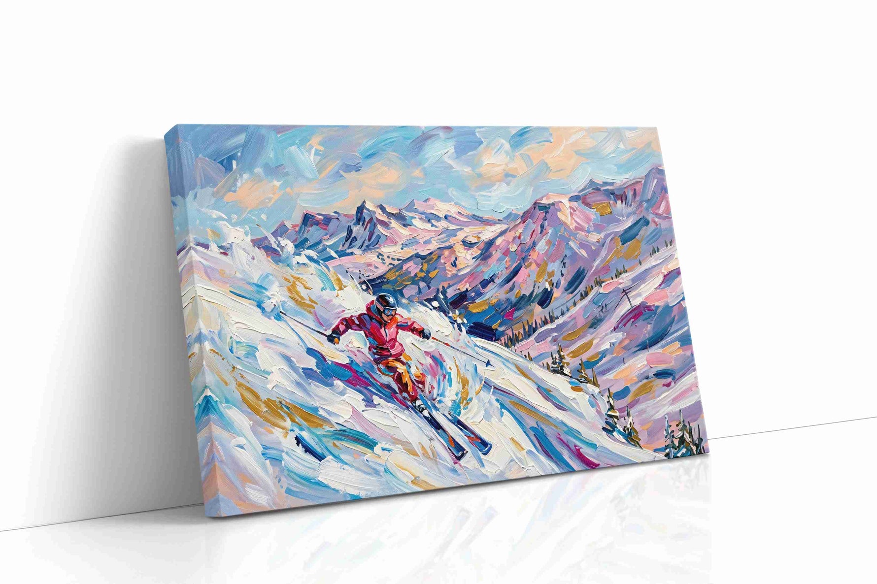 Slalom Through Serenity sports canvas print gallery-wrapped landscape canvas studio shot