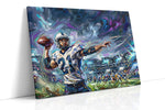Stadium Storm The Quarterback's Dance – sports canvas wall art, gallery-wrapped, ready to hang
