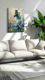 Swing of Vibrant Dreams sports canvas print, on wall, lifestyle preview