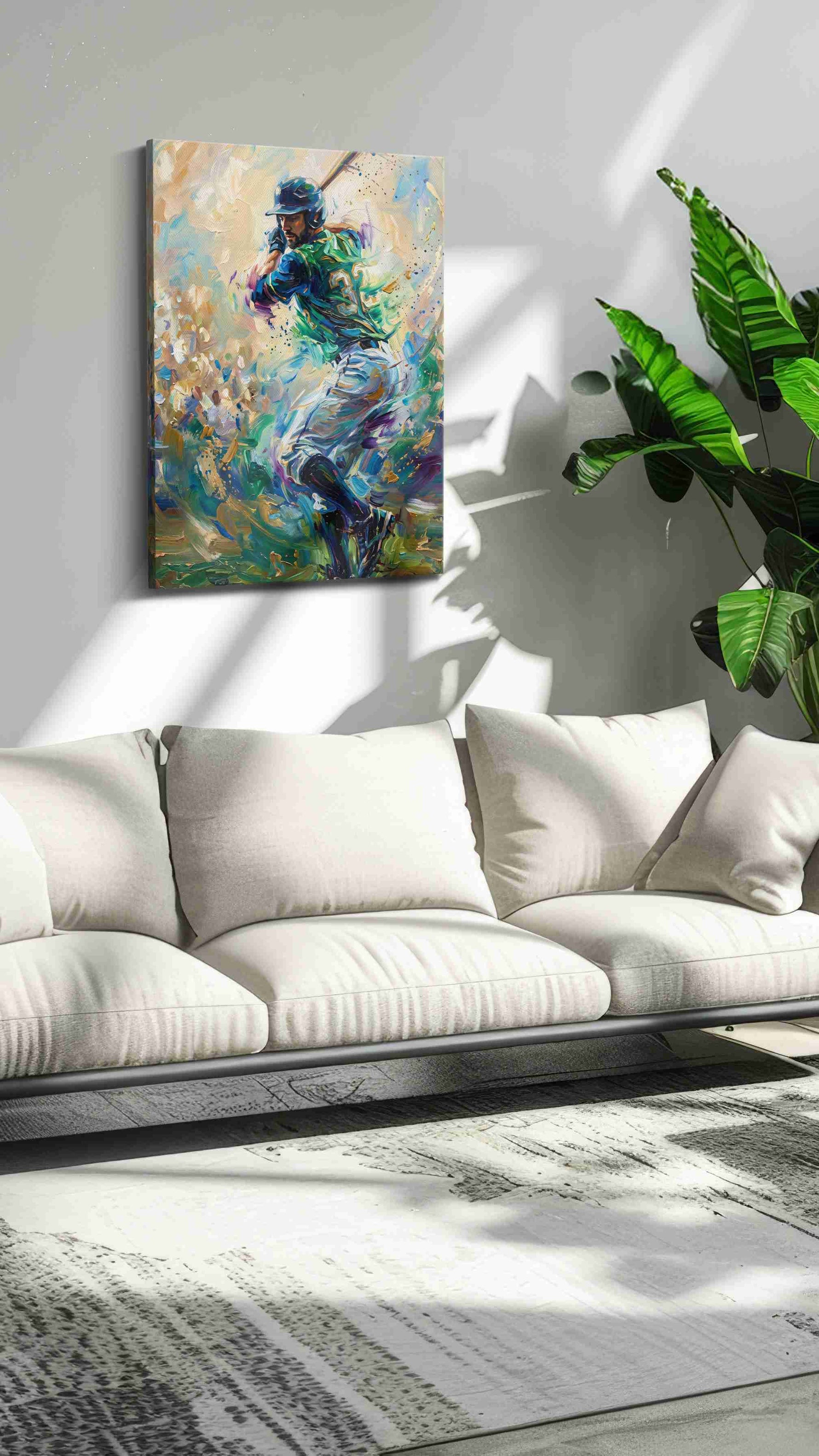 Swing of Vibrant Dreams sports canvas print, on wall, lifestyle preview