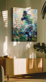 Swing of Vibrant Dreams sports canvas print in a hung canvas mockup