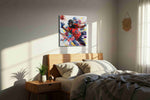 The Thrill of the Catch sports canvas print, displayed in a bedroom