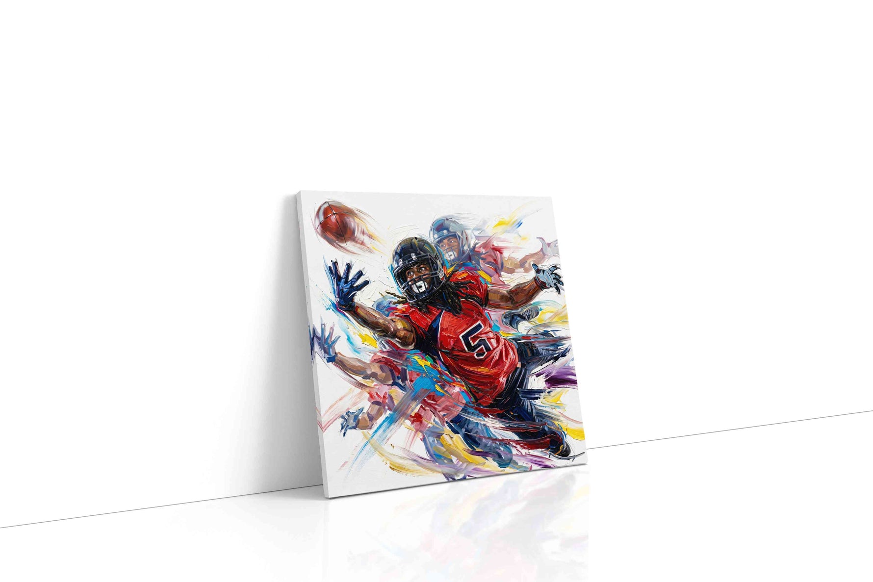 The Thrill of the Catch sports canvas print gallery-wrapped square canvas studio shot