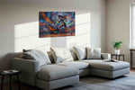 Whirlwind Sprint sports canvas print, displayed in a living room
