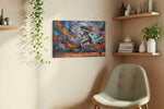 Whirlwind Sprint sports canvas print in a living room scene