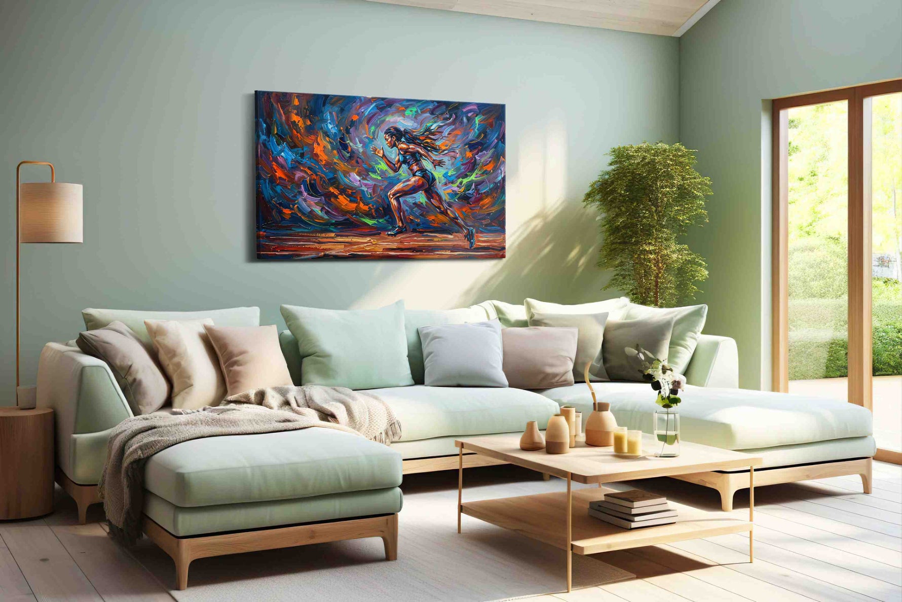 Whirlwind Sprint sports canvas print, hanging on wall