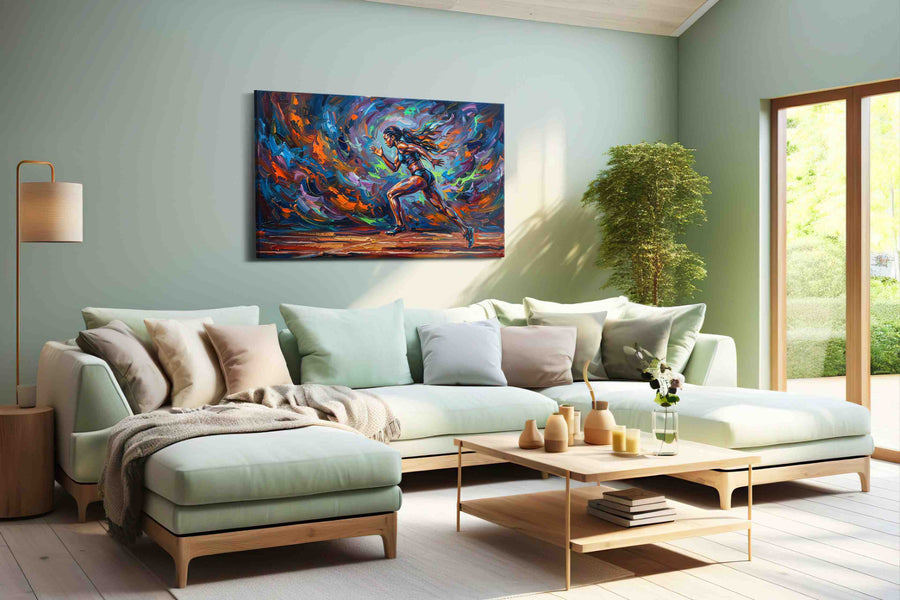 Whirlwind Sprint sports canvas print, hanging on wall