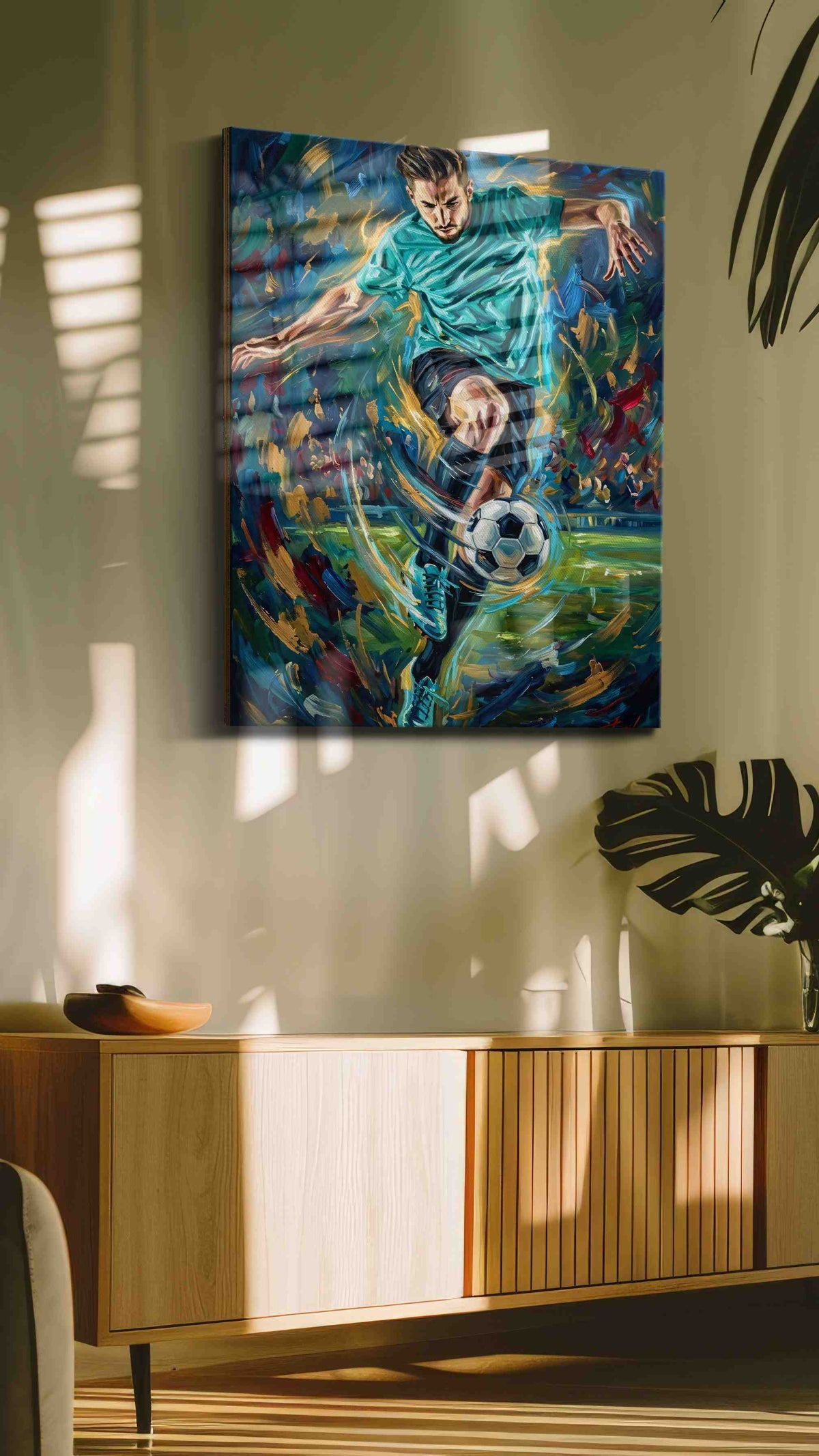 Whirlwind Striker sports canvas print, on wall, lifestyle preview