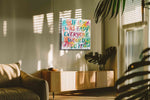Colorful Motivation Splash motivational canvas print in a hung canvas mockup