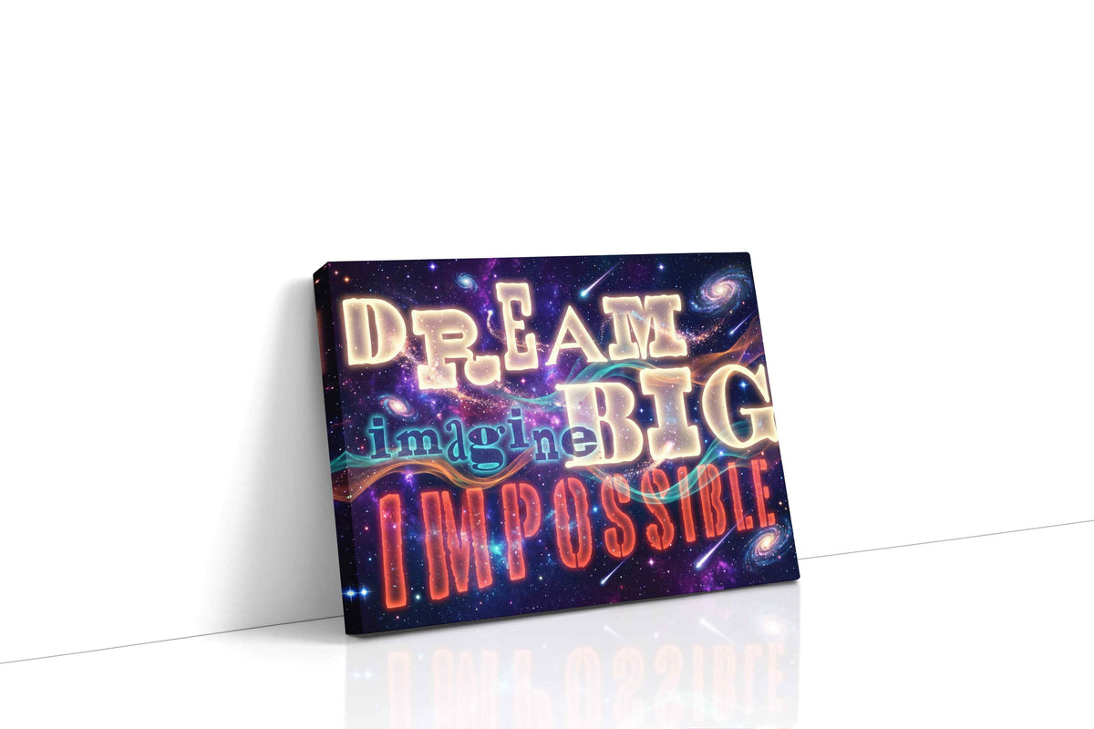 Galactic Dreams Unbound motivational canvas print gallery-wrapped landscape canvas studio shot