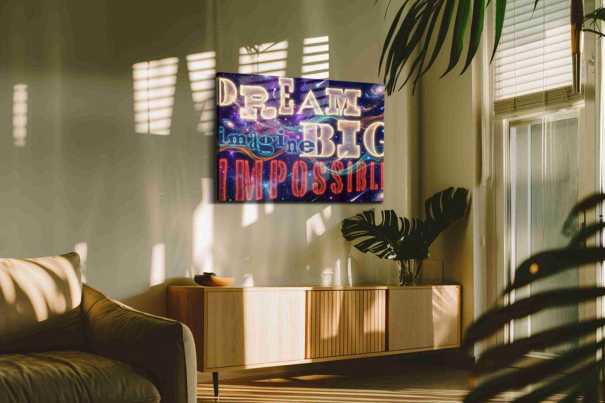 Galactic Dreams Unbound motivational canvas print, on wall, lifestyle preview