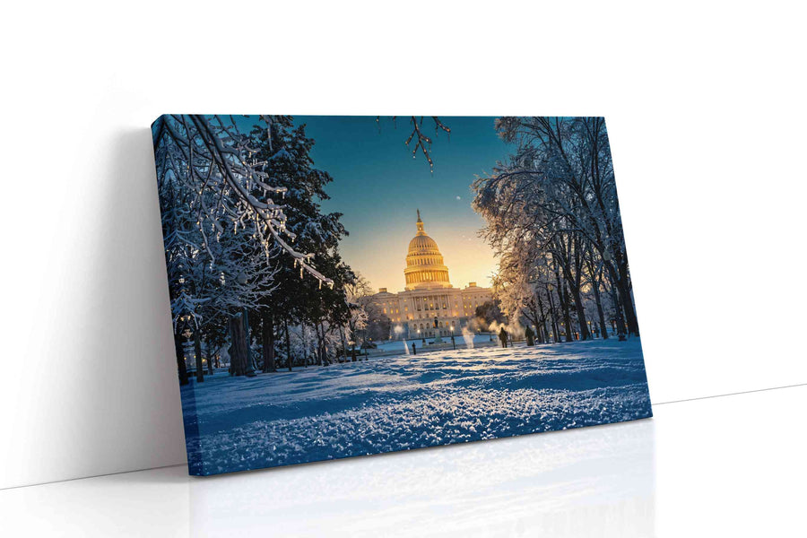 Capitol's Winter Majesty winter canvas print, gallery-wrapped, ready to hang