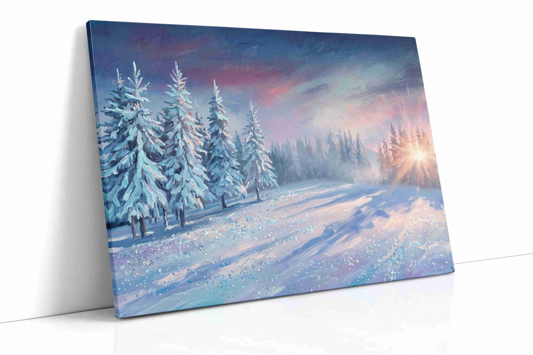 Enchanted Winter Dawn – winter canvas wall art, gallery-wrapped, ready to hang