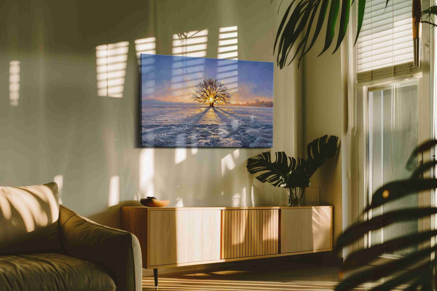 Eternal Light of Winter winter canvas print, on wall, lifestyle preview