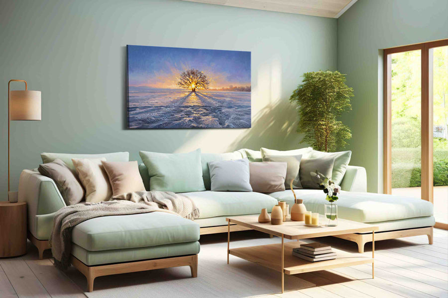 Eternal Light of Winter winter canvas print, hanging on wall