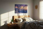 Ethereal Winter Dawn winter canvas print, displayed in a bedroom