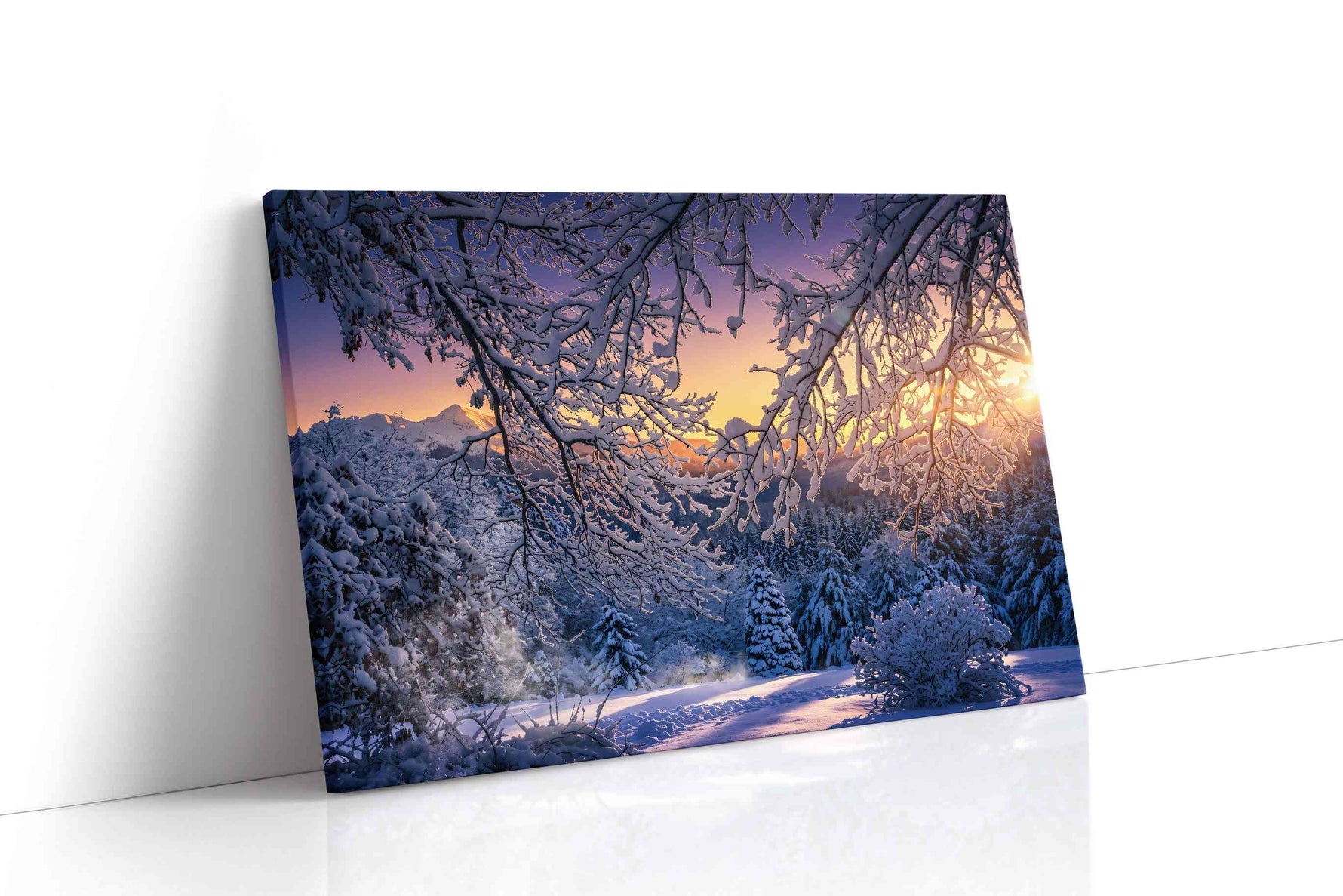 Ethereal Winter Dawn winter canvas print gallery-wrapped landscape canvas studio shot