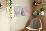 Ethereal Winter Dawn II winter canvas print, displayed in a living room