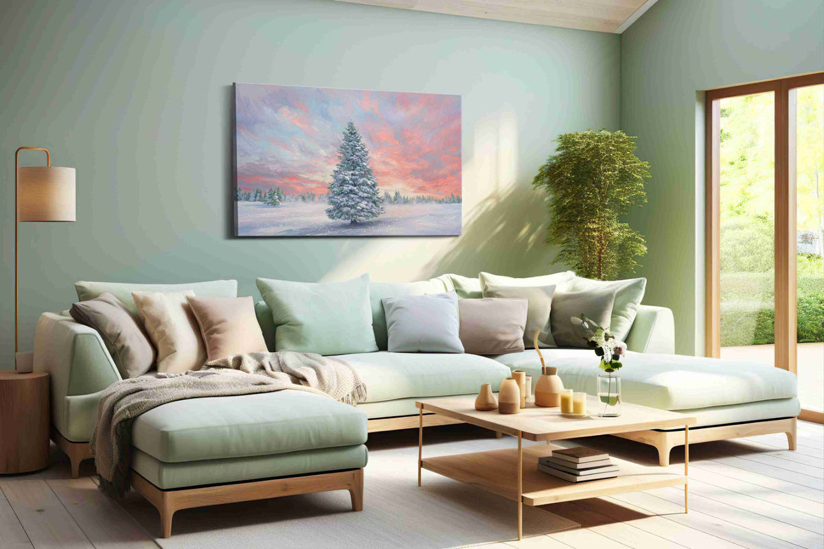 Ethereal Winter Dawn II winter canvas print, hanging on wall