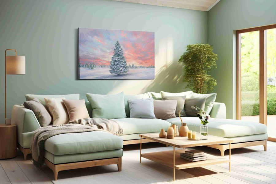 Ethereal Winter Dawn II winter canvas print, hanging on wall