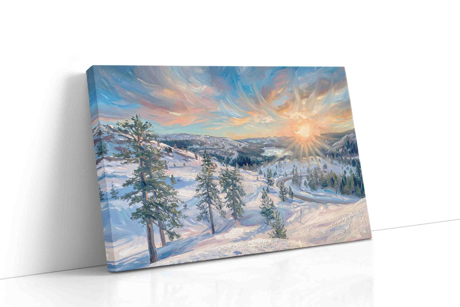 Ethereal Winter Glow winter canvas print gallery-wrapped landscape canvas studio shot