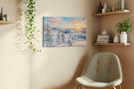 Ethereal Winter Glow winter canvas print, displayed in a living room